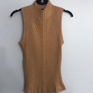 INC Gold Sleeveless turtleneck sweater